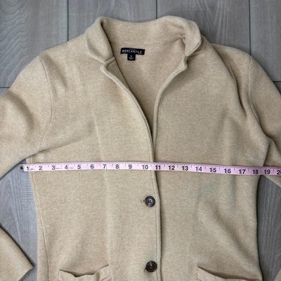 J. Crew Mercantile Tan Sweater Blazer Size Small 100% Cotton - Picture 6 of 8